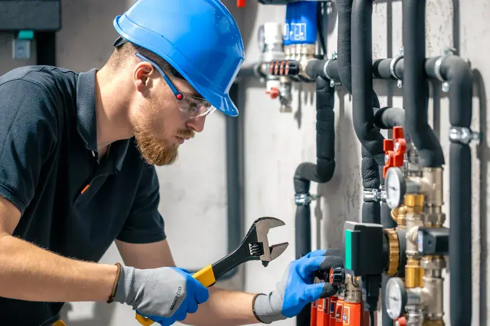 Plumber repairing pipework during an emergency service call in Richardson, TX